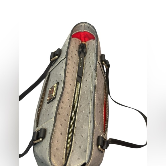 Dooney & Bourke Gray Ostrich Lexington Purse - Picture 16 of 17